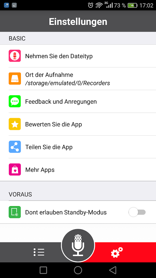 Diktiergerät  Screenshots