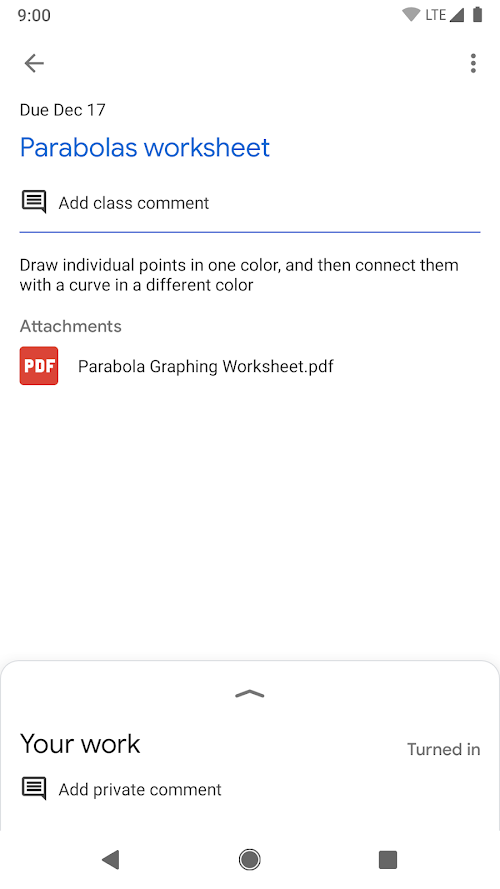 Google Classroom  Screenshots