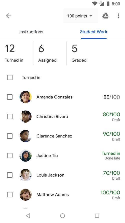 Google Classroom  Screenshots