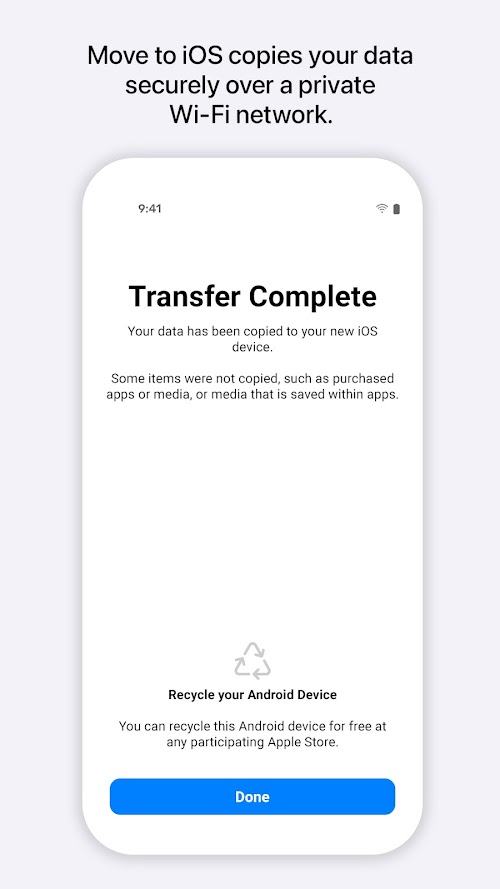 Move to iOS  Screenshots