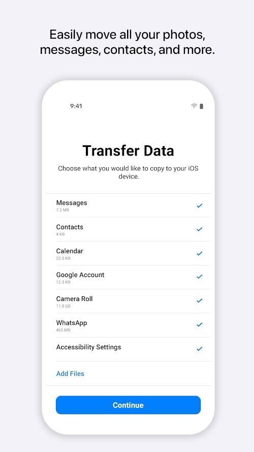 Move to iOS  Screenshots