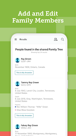 FamilySearch Tree  Screenshots